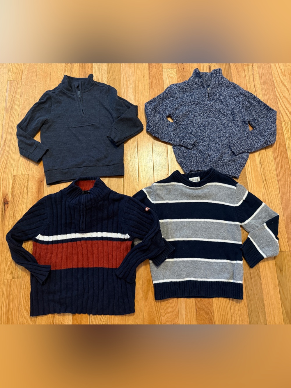 Kids Navy and Gray Half-Zip & Crewneck Sweaters - Mixed Styles